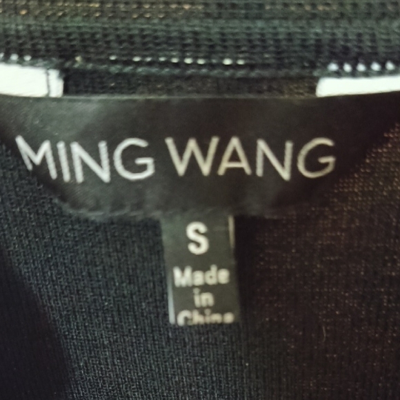 Ming Wang Black Open-Front Cardigan with Powder Blue Accents Size Small - Picture 2 of 6